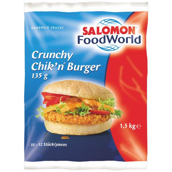 Salomon Crunchy Chick`n burger 135g mraz. 1,5kg