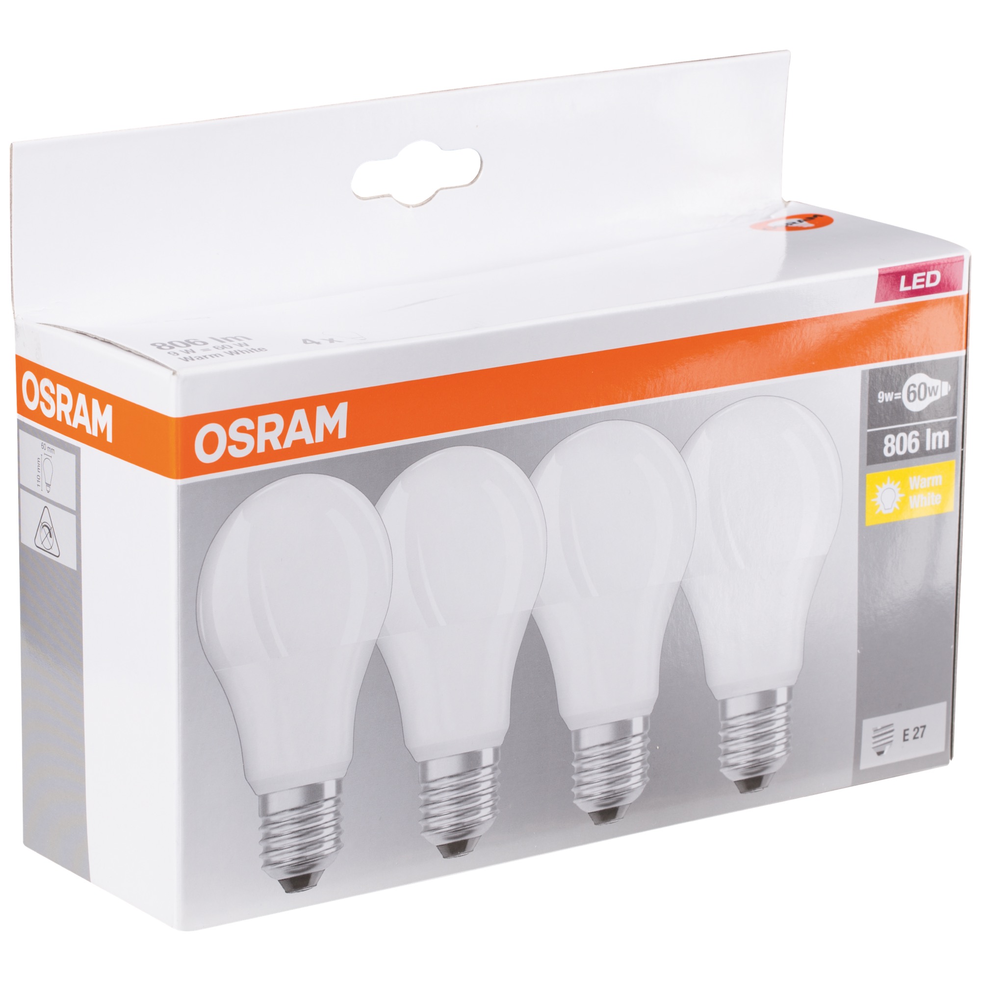 Osram LED Base Classic A60 9W E27 4ks