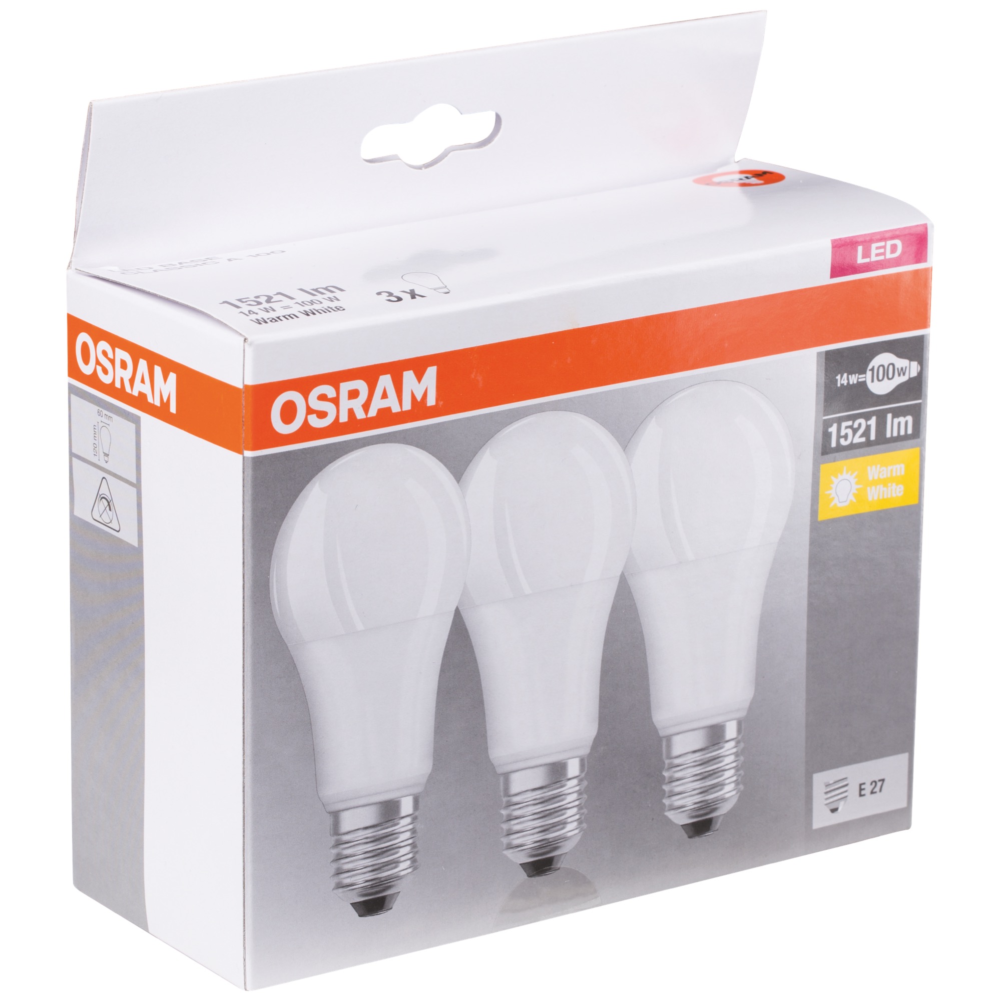 Osram LED Base Classic A100 14W E27 3ks