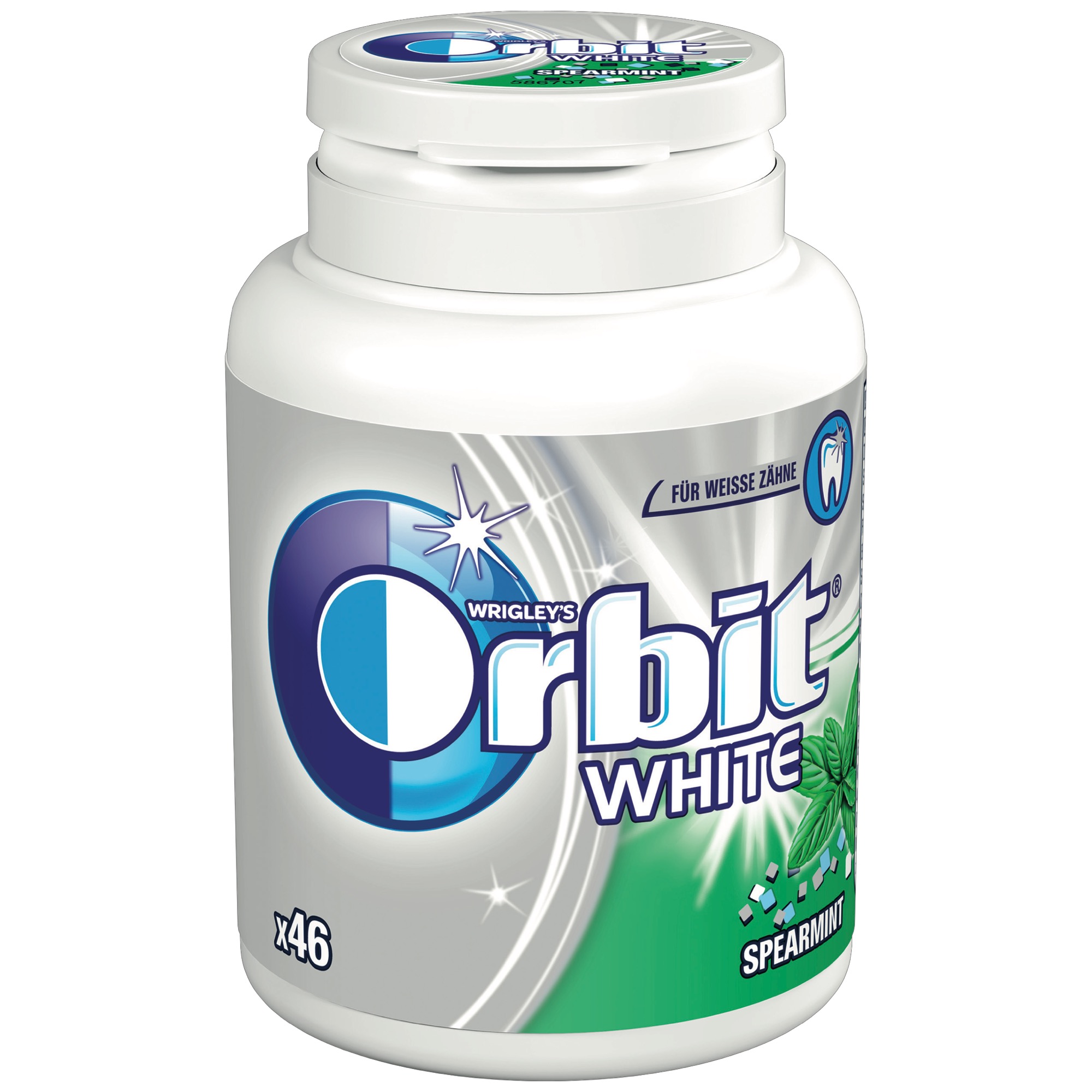 Orbit White Bottle 46 Dragees, Spearmint