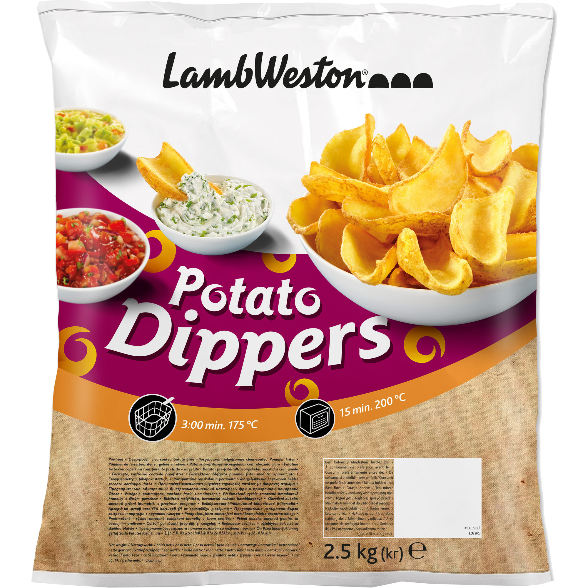 LambWeston Potato Dippers mraz.2,5kg