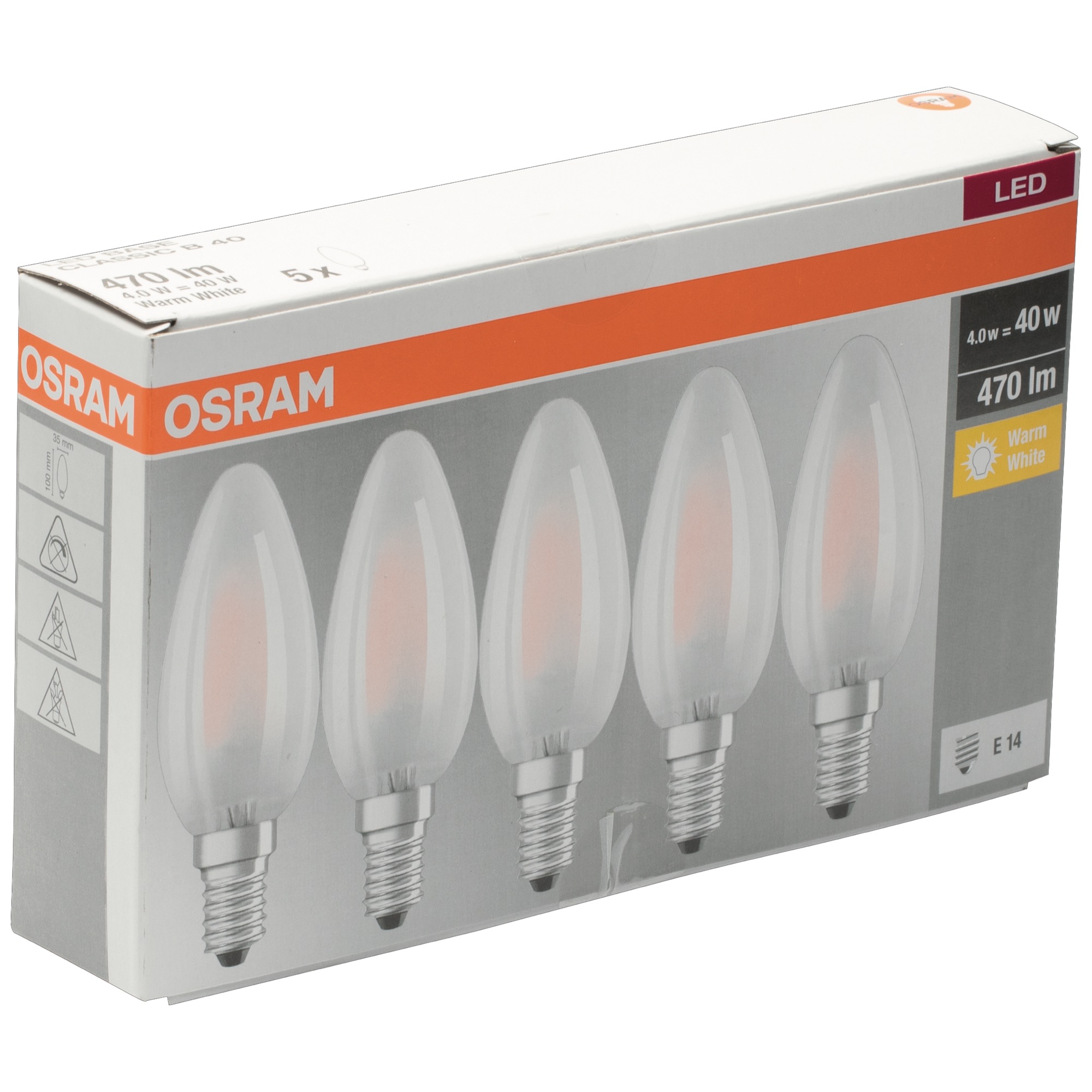 Osram LED Base sviečka W4 E14 5ks