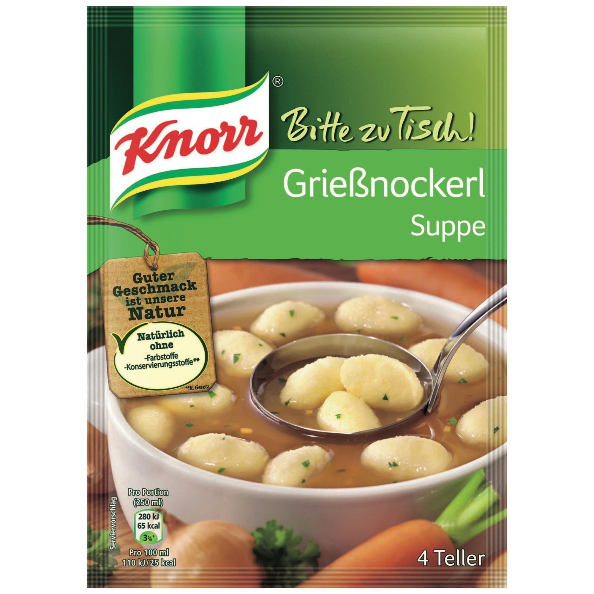 Knorr BZT polievka, krupicové halušky