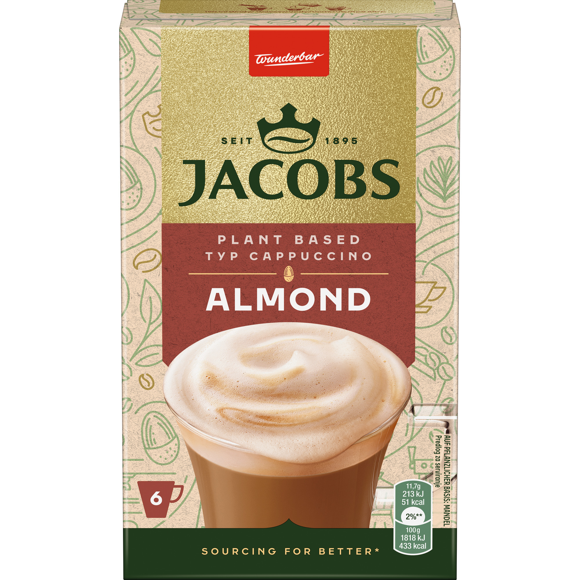 Jacobs Plant Based 6x11,7g,Cappu. Almond