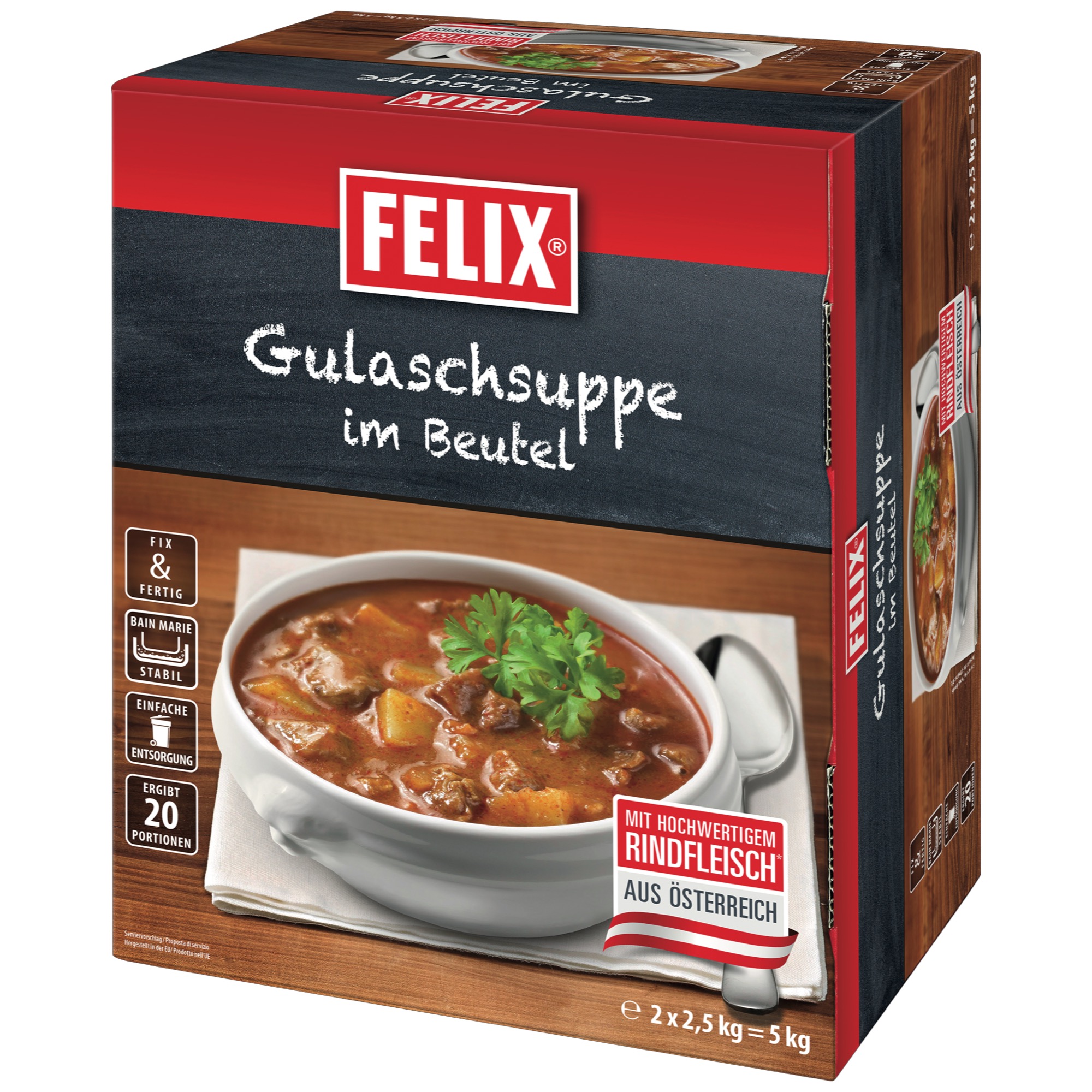 Felix Hot Pot guláš.polievka 2x2,5kg