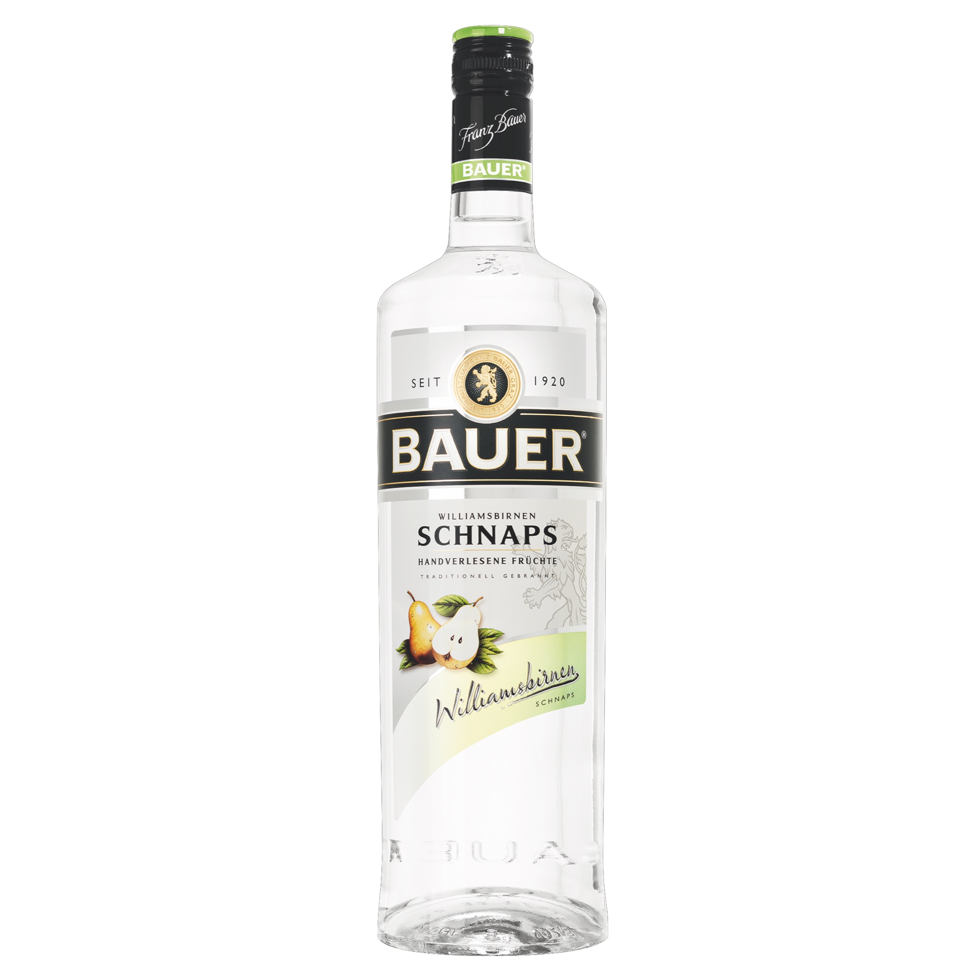 Bauer Schnaps 36% 1l, hruška Williams